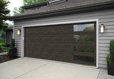 slate garage door with windows